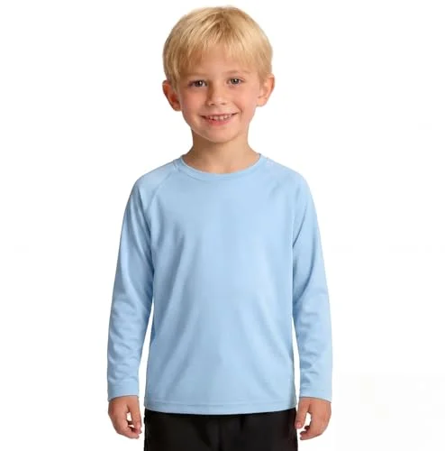 Toddler Boys Long Sleeve Rash Guard Swim Shirts UPF 50+ Quick Dry, 5-6T