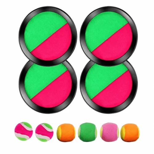GVDV Toss and Catch Game Set, with 4 Paddles & 6 Balls for Outdoor Games,Velcro Ball and Catch Toy for Backyard Games