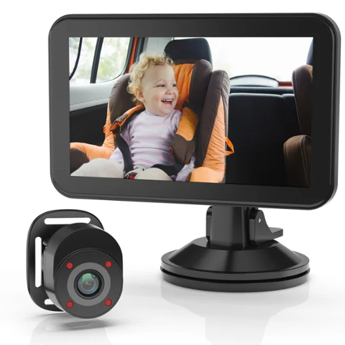 Rexing - BC500 In-Car Baby Cam with Monitor &ndash; HD 1080p & Infrared Night Vision - Black