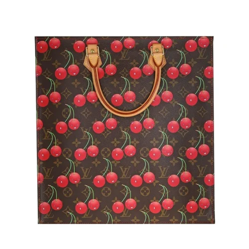 Louis Vuitton Limited Edition Cerises Monogram Coated Canvas Sac Plat GM Brown