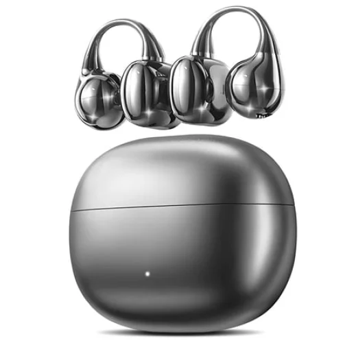 Open Ear Earbuds, Wireless Earbuds, Bluetooth Headphones with Mic, Adaptive Noise Cancelling Calls, Bluetooth 5.4, 50H Playtime, Light Weight, Clip On Earbuds for Workout/Running (Black)