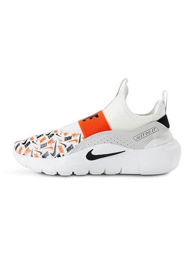 Nike Kid's Flex Runner 4 AOP, White/Black-Safety Orange-Vast Grey, 7Y