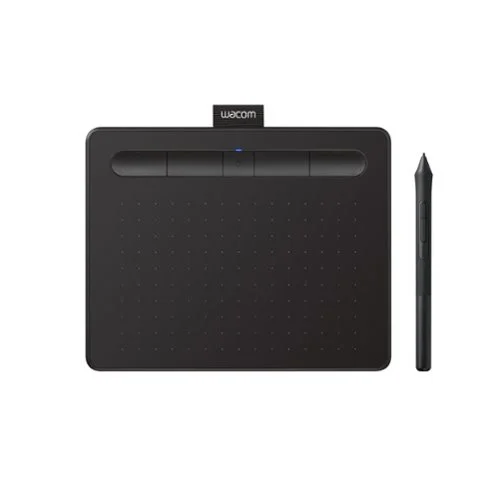 Wacom - Intuos Small Bluetooth Graphics Drawing Tablet, Includes Training & Software; Works w/ Chromebook Mac Android & Windows - Black