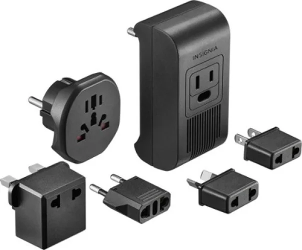 Insignia&trade; - 2,000W Travel Converter and Plug Adapters - Black