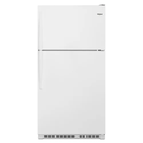 Whirlpool - 33 in. Wide 21 cu. ft. Top-Freezer Refrigerator with Frameless Glass Shelves - White