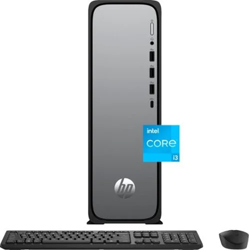 HP - OmniDesk Slim Desktop - Intel Core i3-13100 2023 - 8GB DDR5 Memory - 256GB SSD - Meteor Silver