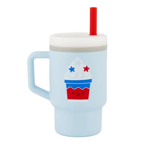 Infantino My 1st Tumbler, Silicone Sippy Cup with Straw & Handle, Spill-Resistant Baby Cup for On-the-Go, BPA-Free Transition Bottle, Ice Cream