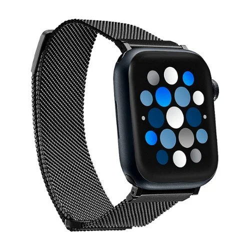 Insignia&trade; - Stainless Steel Mesh Band for Apple Watch 44mm, 45mm, 46mm Series 10 and Apple Watch Ultra 49mm (All Series) - Black