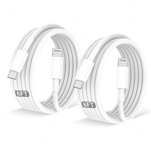 2Pack for iPhone Charger Cable 6FT,for Apple MFi Certified Long USB C to Lightning Fast Charging Cord,Power Delivery Fast Charging for iPhone 14/13/12/11 Pro/X/Xs Max/XR/8 Plus/7-5,for iPad Air/Mini