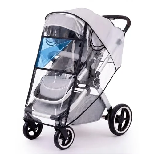 Clear Stroller Rain Cover, Universal Fit, Side Ventilation, Durable Clear