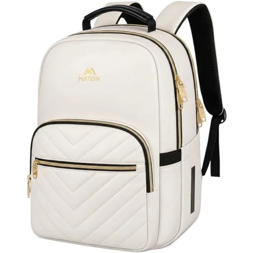 MATEIN Travel Laptop Backpack, Anti Theft Quilted Slim Backpacks for Women