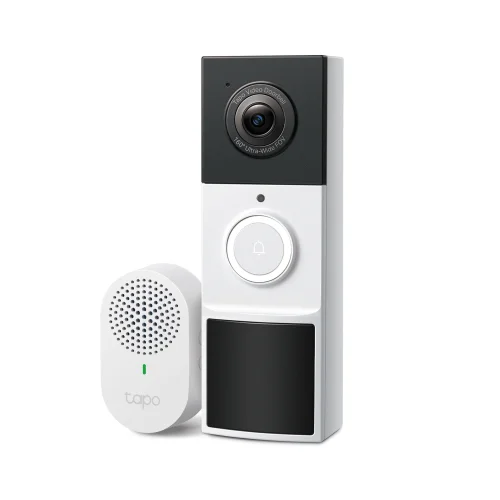 TP-Link Tapo Wire-Free Doorbell with Chime, 2K Crystal-Clear Video, Easy Install, 160&deg; Wide View, Live View, AI Detection, App Alerts, microSD for Video Storage, No Subscription Required - TD21