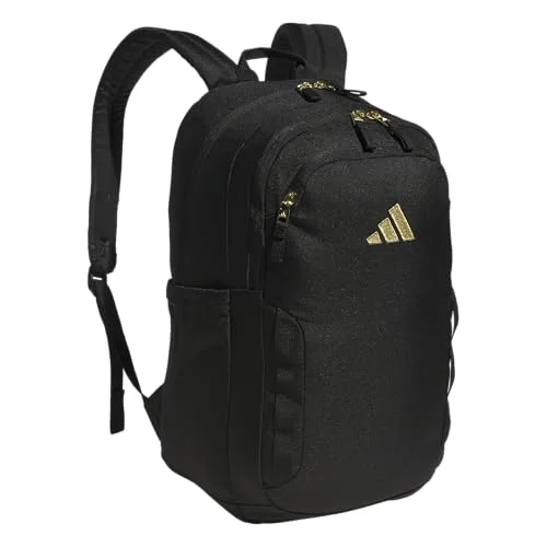 adidas Amplifier Backpack for Laptop, School and Gym, 28L, Black/Gold Metallic/Regular, OSFA