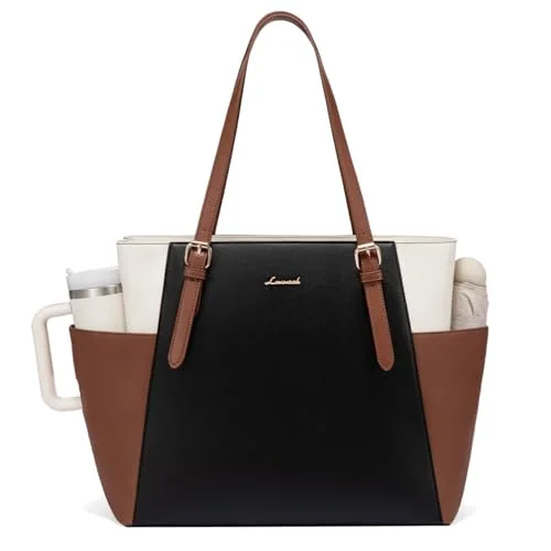 LOVEVOOK Laptop Tote Bag for Women,Leather Work Computer Briefcase Bag