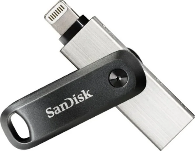 SANDISK - iXpand Flash Drive Go 128GB USB 3.0 Type-A to Apple Lightning for iPhone & iPad - Black / Silver