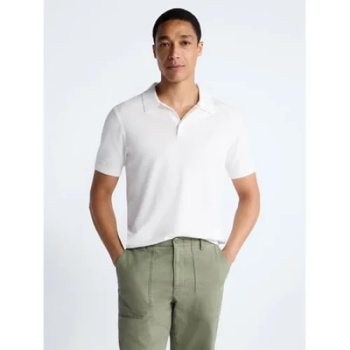 Free Assembly Men's Textured Polo Sweater with Short Sleeves, Sizes S-3XL
