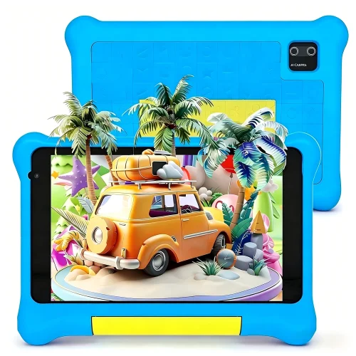 AEEZO 7" Kids Learning Tablet with Case for Toddler, 5GB RAM +32GB ROM, IPS HD Screen, Ukidoz Pre-install,Blue