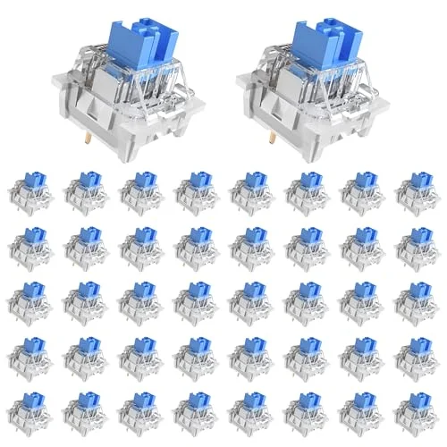 Outemu 20 Pcs Keyboard Clickers for 3D Prints,Clicky Blue Keyboard Switches