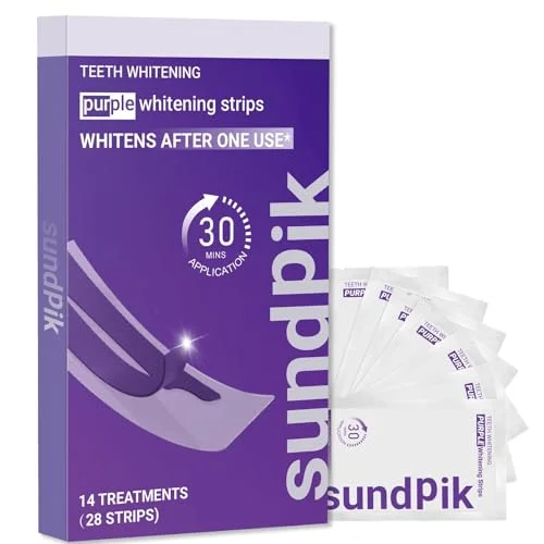 Purple Teeth Whitening Strips Kit for Remove Stains,Non-Slip Enamel Safe
