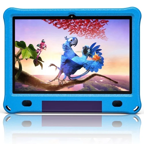 Android 16 Kids Tablet 10.1 inch with Case, 3GB RAM 64GB, IPS Touch Screen, Quad-Core,1280x800 | Wi-Fi6 | 6000mAh | Google Certified(Blue)