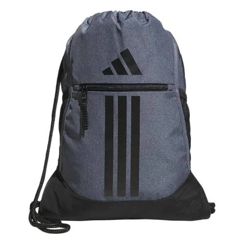 adidas Alliance Sackpack &ndash; Drawstring Backpack for Sports, Small Gym Bag, Twill Onix Grey/Black/3, OSFA