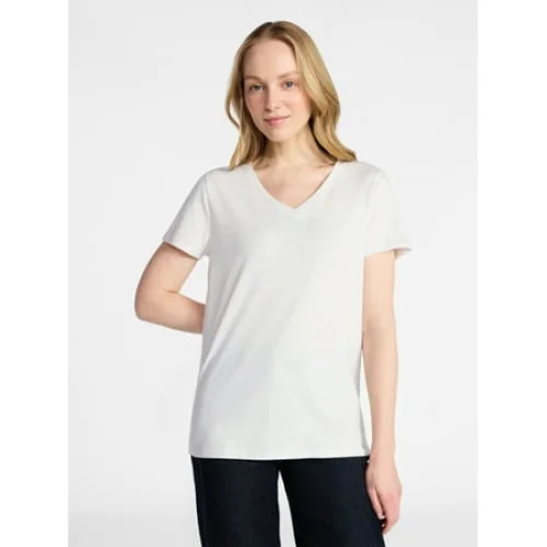Time and Tru Women's Cotton V-Neck Tee with Short Sleeves, Sizes XS-4X