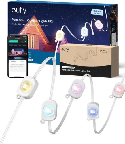 eufy Permanent Outdoor Lights E22 150ft 90 Triple-LED Lights Smart Light Strips