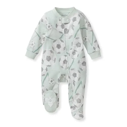Burt's Bees Baby Boys' Organic Cotton, Sleep and Play Footed Pajamas
