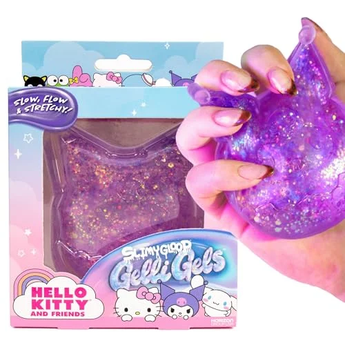 Hello Kitty&reg; and Friends SLIMYGLOOP Gelli Gels &ndash; Kuromi&trade;, Slow Rising Sensory Squeeze Toy with Glitter, Gel Filled Fidget Toys