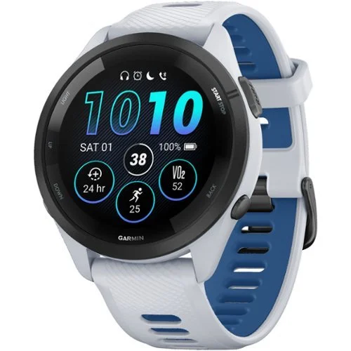 Garmin - Forerunner 265 GPS Smartwatch 46 mm Fiber-reinforced polymer - Black/Whitestone - (2023)