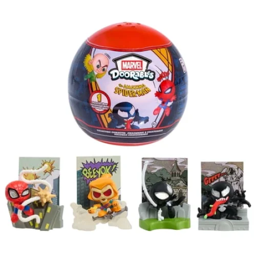 Marvel Doorables Spider-Man Collection Capsule, 1 Figure Included, 12 to Collect, Assemble in Capsule, Collectible Kids Toys by Just Play, Ages 5 up