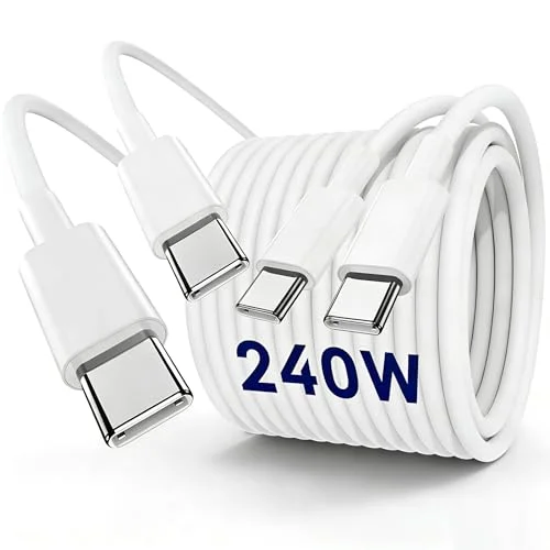 240W USB C to C Charger Cable 10ft, Long Type C iPhone Fast Charging Cord Wire for MacBook Pro/MacBook Air/M5/M4/M3/M2/iPad Pro/Air/Apple iPhone 17 Pro 16 15 Pro Max/Samsung Galaxy/Plus/Laptop/Tablet