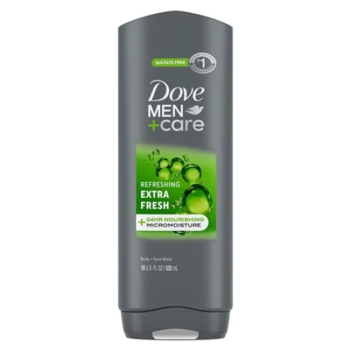 Dove Men+Care Body and Face Wash Body Wash for Men Refreshing Extra Fresh with 24-Hour Nourishing Micromoisture Technology, 18 fl oz