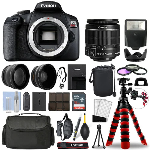 Canon EOS Rebel T7 DSLR Camera with 18-55mm + 32GB 3 Lens Ultimate Accessory Kit
