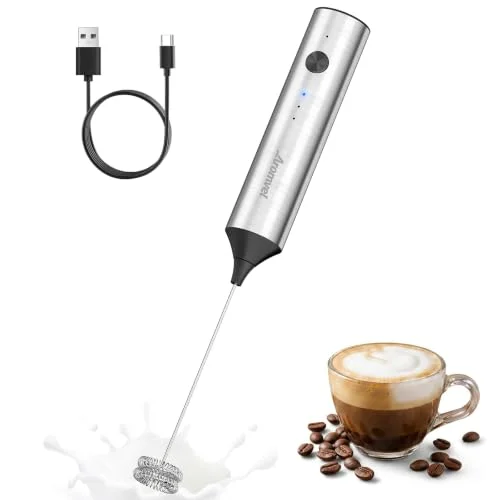 Aromvel Rechargeable Milk Frother Handheld, 3 Speeds for Coffee, Latte