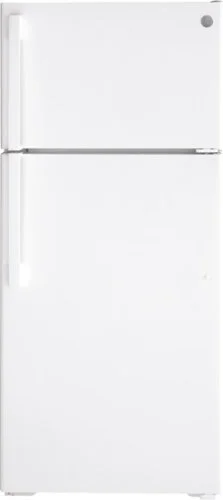 GE - 28 in. Wide 16.6 Cu. Ft. Top-Freezer Refrigerator with LED Interior Lighting - White