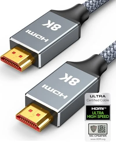 Capshi 5ft 8K 4K@120Hz HDMI Cable 2.1, Certified 48Gbps High Speed Cord
