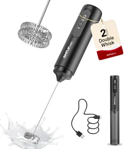 SIMPLETASTE 2-Speed Rechargeable Milk Frother Handheld
