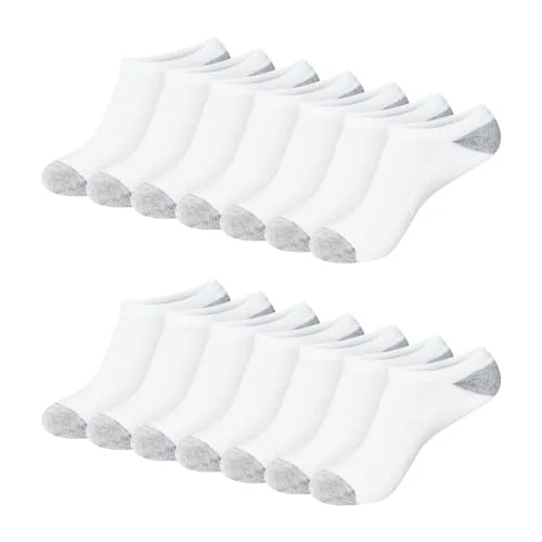 Hanes Womens Value Pack, No Show Soft Moisture-wicking Socks, Available In 10 And 14-packs, White - 14 Pack, 5-9 US