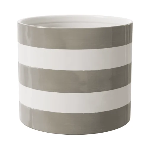 Mainstays Andrew 7.8" x 7.8" x 6.9" Round Birch Gray and Vanilla Dream Ceramic Planter