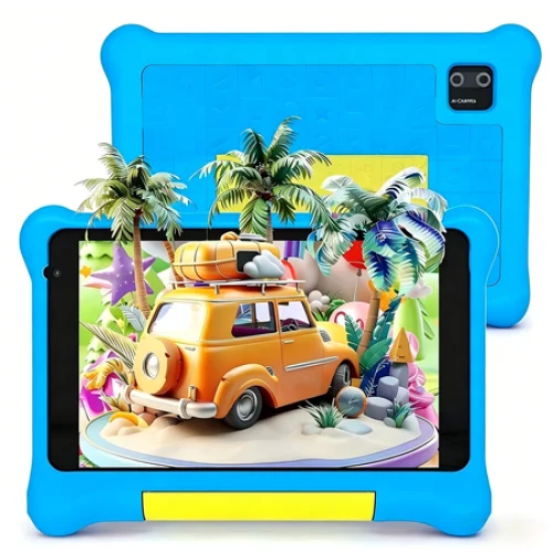 AEEZO 7" Kids Learning Tablet with Case for Toddler, 5GB RAM +32GB ROM, IPS HD Screen, Ukidoz Pre-install,Blue