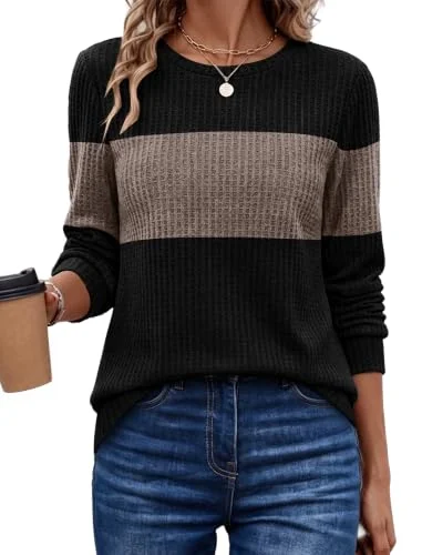Sampeel Womens Sweaters Crewneck Plus Size Fall Tops Fashion Clothing XL