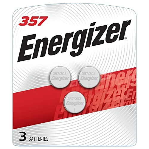 Energizer 357/303 Batteries (3 Pack), 1.5V Silver Oxide Button Batteries