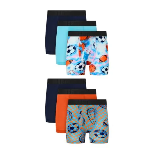 Hanes Boys' Underwear Boxer Briefs Pack, 6-Pack, Originals SuperStretch Lightweight, Theme Multipack