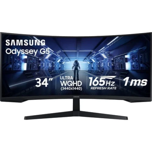 Samsung 34" Odyssey G55T WQHD 165Hz 1ms(MPRT) AMD FreeSync HDR Curved Gaming Monitor - LC34G55TWDNXZA