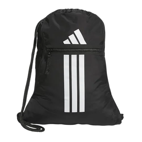 adidas Alliance Sackpack &ndash; Drawstring Backpack for Sports, Small Gym Bag, Black/3, OSFA