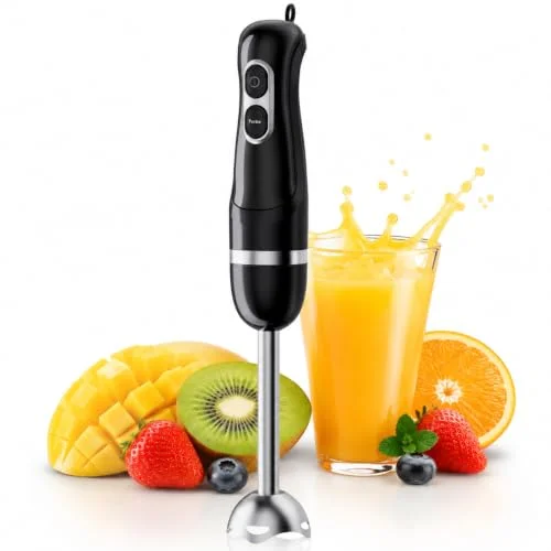 Turelar Corded Immersion Blender with 2 Speed Emulsifier, Puree, Blend