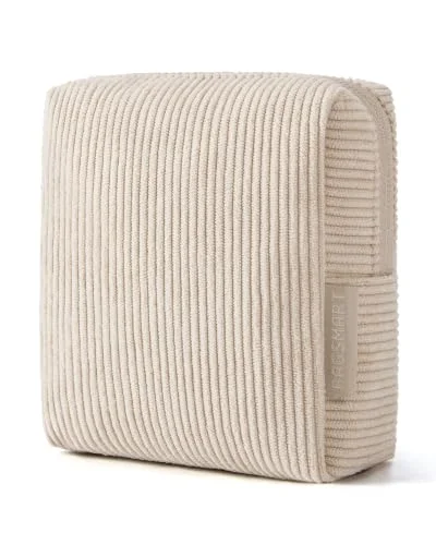 BAGSMART Small Corduroy Makeup Bag, Cosmetic Pouch for Women with Pocket