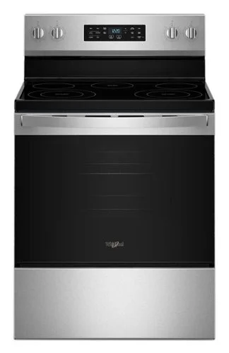 Whirlpool - 30 in. Wide 5 elements 5.3 cu. ft. Freestanding Electric Range with Air Cooking Technology and Steam Clean - Stainless Steel