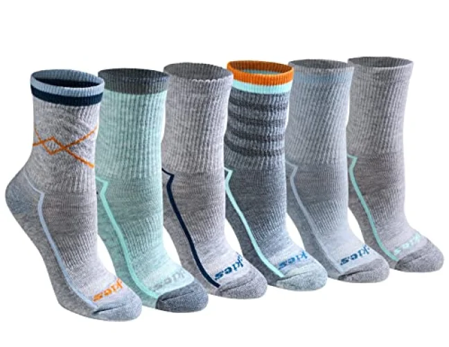 Dickies Women's Dri-Tech Mid-Crew Advanced Moisture Wicking Socks, Available in M-L (6,12 Pairs), Blue Assorted (6 Pairs), Medium